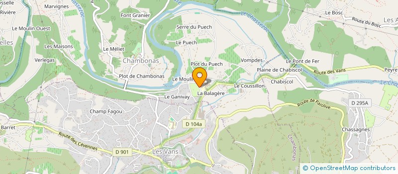 localisation de l'entreprise LES CHATAIGNIERS  LES VANS