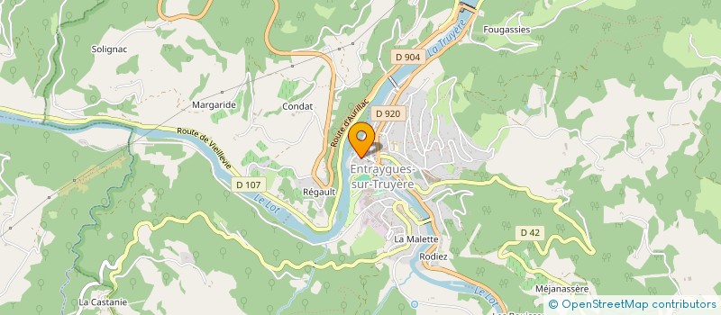 localisation de l'entreprise LES CHATS D'ENTRAYGUES  ENTRAYGUES-SUR-TRUYERE