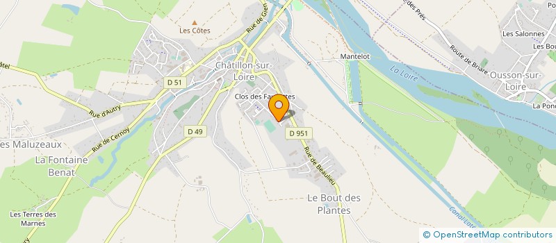 localisation de l'entreprise LES CHATS DU COEUR CHATILLONNAIS à CHATILLON-SUR-LOIRE
