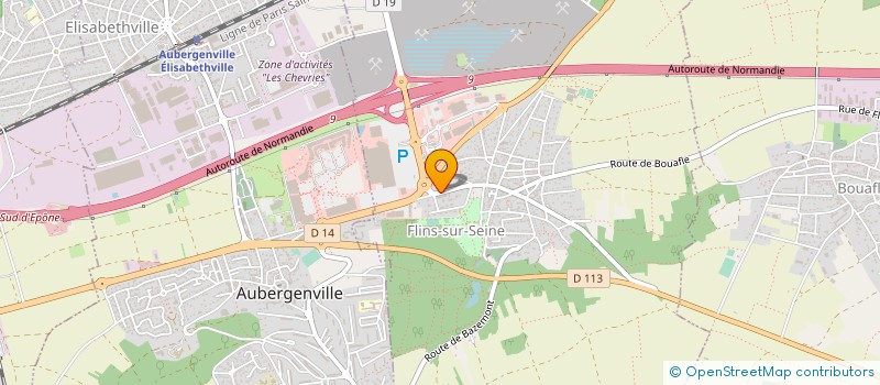 localisation de l'entreprise LES CHEMINEES PARISIENNES POELE AND CO  FLINS-SUR-SEINE