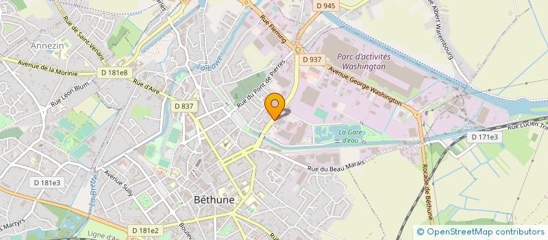 localisation de l'entreprise LES CHEMINEES PHILIPPE à BETHUNE