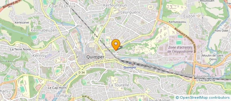 localisation de l'entreprise LES CHEMINS DE TI BRAS à QUIMPER