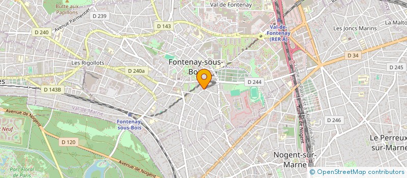 localisation de l'entreprise LES CHEMINS DE TRAVERS à FONTENAY-SOUS-BOIS