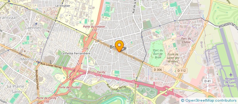 localisation de l'entreprise LES CHEMINS DE TRAVERSE  BRON