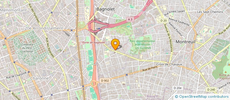 localisation de l'entreprise LES CHEMINS POUR LA TERRE à BAGNOLET
