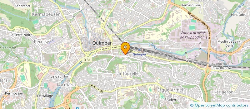 localisation de l'entreprise LES CHEMIZ'ETTES  QUIMPER