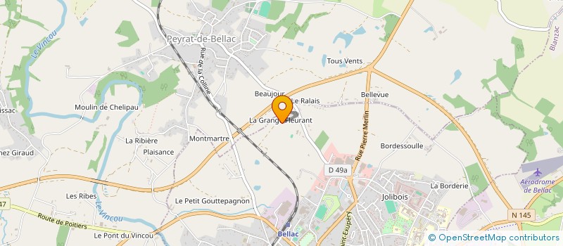 localisation de l'entreprise LES CHENES  BELLAC