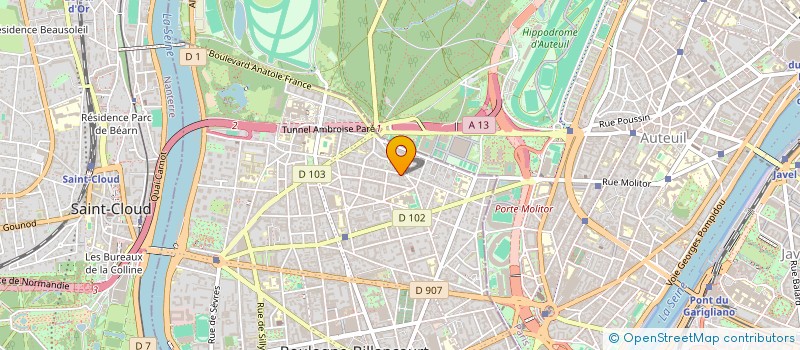 localisation de l'entreprise LES CHENES BLEUS  BOULOGNE-BILLANCOURT