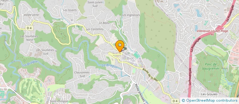 localisation de l'entreprise LES CHENES VERTS DE BIOT  BIOT