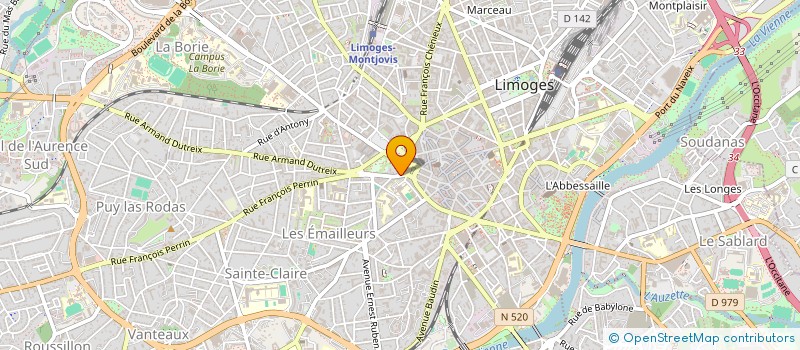localisation de l'entreprise LES CHEVALIERS D'INDUSTRIE à LIMOGES