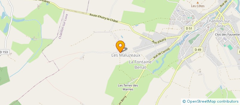 localisation de l'entreprise LES CHEVAUX DE VILLIERS à CHATILLON-SUR-LOIRE