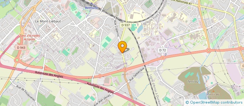 localisation de l'entreprise LES CHEVRONS SOFIDA à BETHUNE