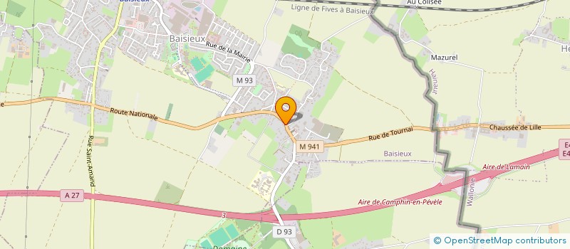 localisation de l'entreprise LES CHOEURS DE LA PLAINE  BAISIEUX