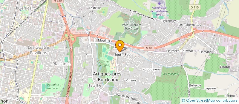 localisation de l'entreprise LES CIGOGNES AU GOLF  ARTIGUES-PRES-BORDEAUX