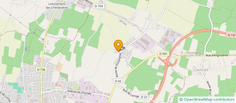localisation de l'entreprise LES CINEMANIACS JARNACAIS à JARNAC