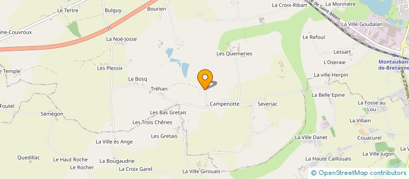 localisation de l'entreprise LES CINQ ETANGS à MONTAUBAN-DE-BRETAGNE