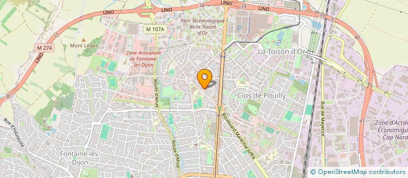 localisation de l'entreprise LES CINQ FU à DIJON