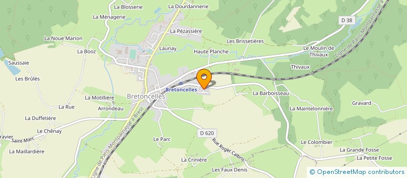 localisation de l'entreprise LES CINQ PERCHERONS à BRETONCELLES