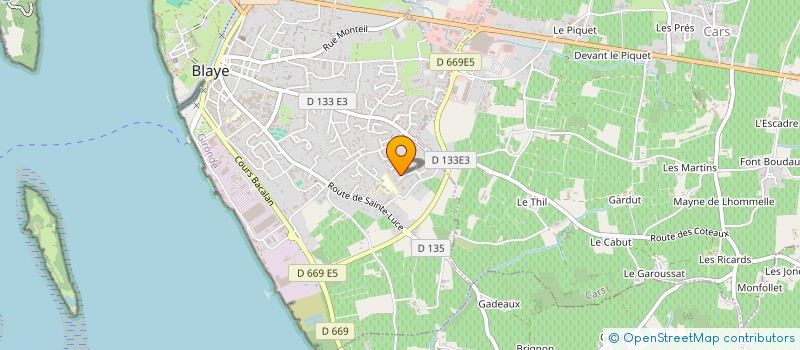 localisation de l'entreprise LES CINQ PLUMES à BLAYE