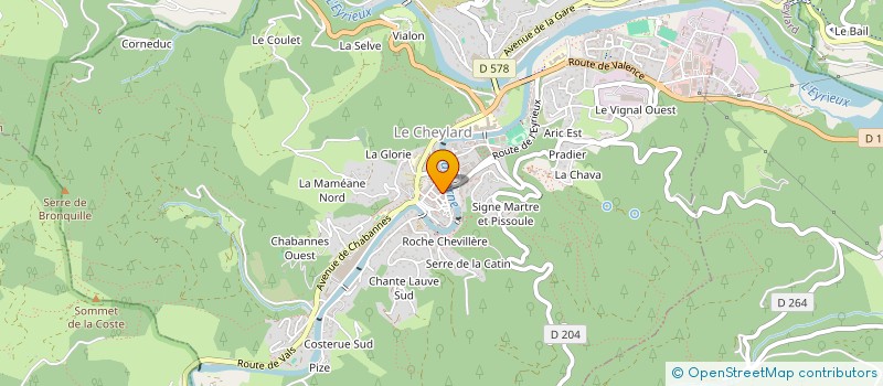localisation de l'entreprise LES CISEAUX DE STEPHANIE à LE CHEYLARD
