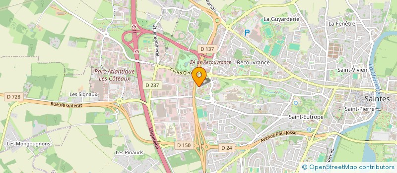 localisation de l'entreprise LES CITES D'OR  SAINTES