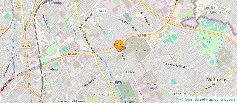 localisation de l'entreprise LES COCCINELLES à ROUBAIX
