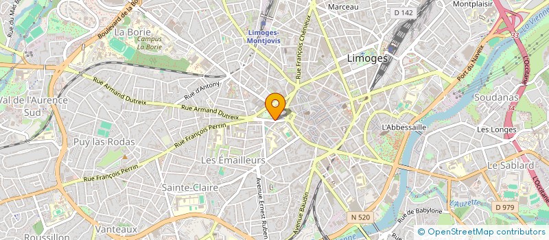 localisation de l'entreprise LES COCHONS DU VENDREDI à LIMOGES
