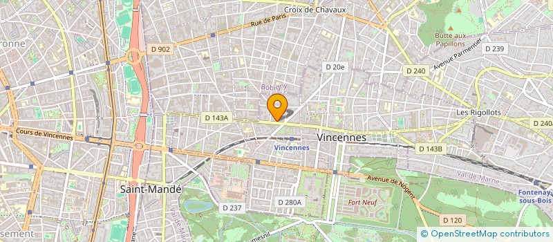 localisation de l'entreprise LES COEURS OUBLIES à VINCENNES