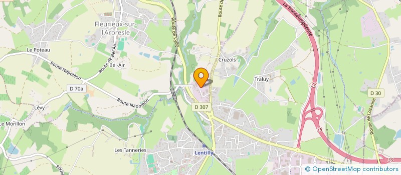 localisation de l'entreprise LES COLLINES  FLEURIEUX-SUR-L'ARBRESLE