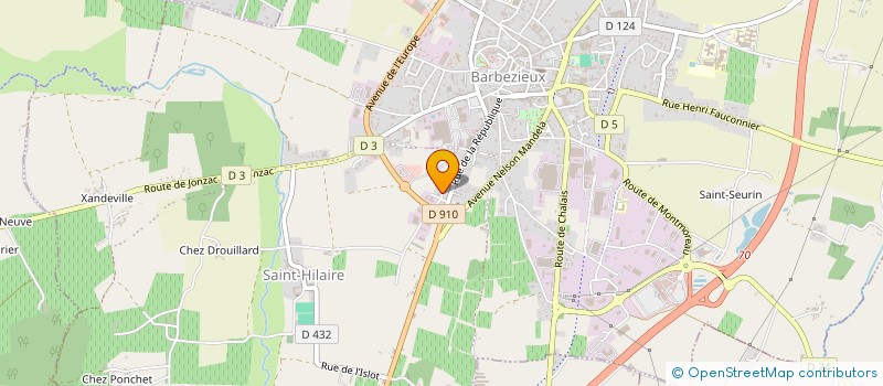 localisation de l'entreprise LES COMBES  BARBEZIEUX-SAINT-HILAIRE