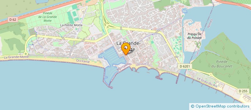 localisation de l'entreprise LES COMMERCANTS DES QUAIS - ASSOCIATION DES COMMERCANTS, ARTISANS & PROFESSIONS LIBERALES DES QUAIS DE LA GRANDE MOTTE  LA GRANDE-MOTTE
