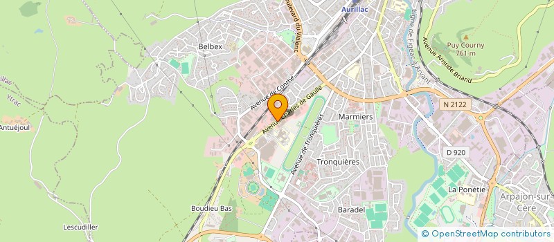 localisation de l'entreprise LES COMMERCES DU 100 AVENUE CHARLES DE GAULLE  AURILLAC