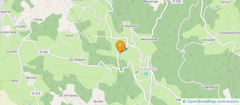 localisation de l'entreprise LES COMPACTEURS DU CENTRE à ESCOUTOUX