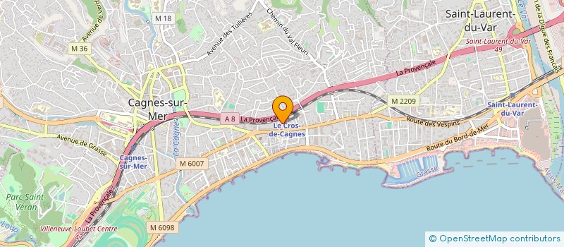 localisation de l'entreprise LES COMPAGNONS DE LA COTE D'AZUR à CAGNES-SUR-MER