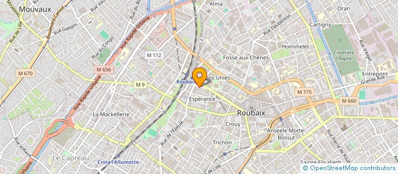 localisation de l'entreprise LES COMPAGNONS DU BATIMENT à ROUBAIX