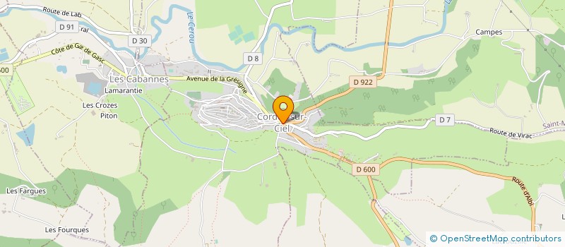 localisation de l'entreprise LES COMPAGNONS DU MENESTREL  CORDES-SUR-CIEL