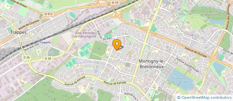 localisation de l'entreprise LES COMPAGNONS DU PINCEAU à MONTIGNY-LE-BRETONNEUX