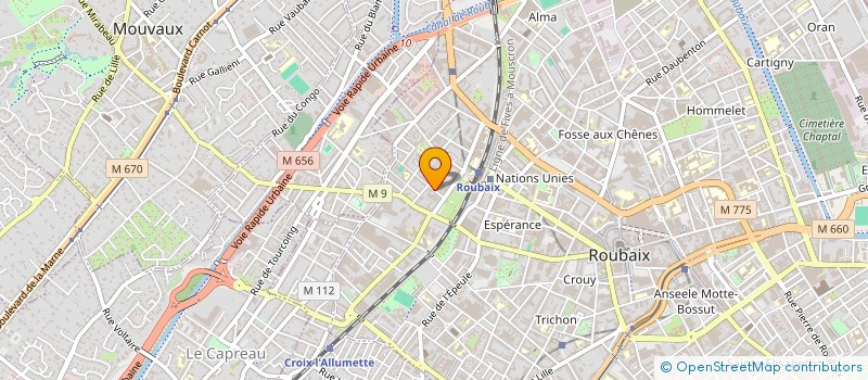 localisation de l'entreprise LES COMPAGNONS MENUISIERS DU NORD à ROUBAIX