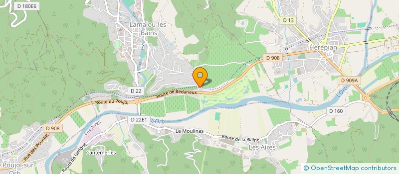 localisation de l'entreprise LES COMPTOIRS DE BELLEVILLE  LAMALOU-LES-BAINS