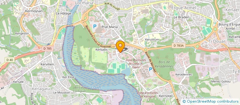 localisation de l'entreprise LES CONSERVERIES REUNIES à QUIMPER