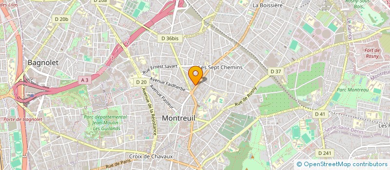 localisation de l'entreprise LES COOKIES DE L'ESPACE  MONTREUIL