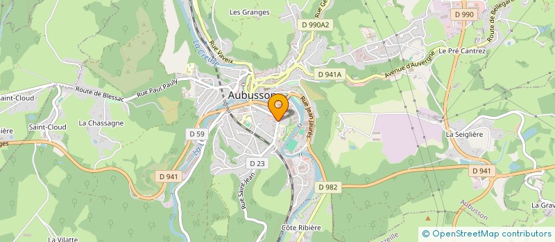 localisation de l'entreprise LES COPAINS DU GEM à AUBUSSON