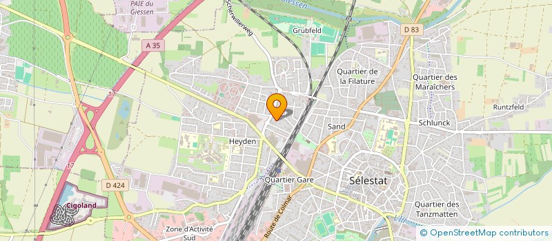 localisation de l'entreprise LES COQUELICOTS à SELESTAT