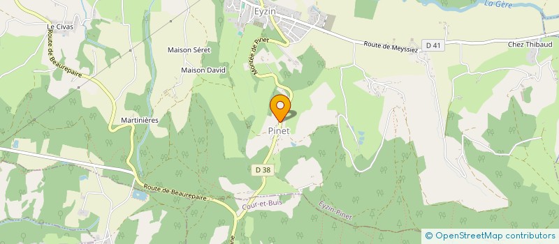 localisation de l'entreprise LES COQUELICOTS  EYZIN-PINET