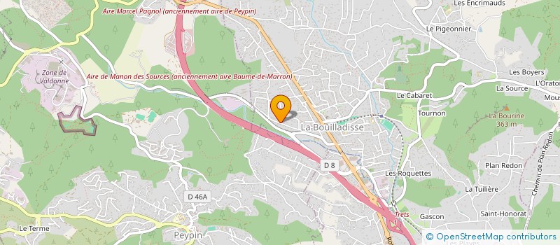 localisation de l'entreprise LES COQUELICOTS  LA BOUILLADISSE