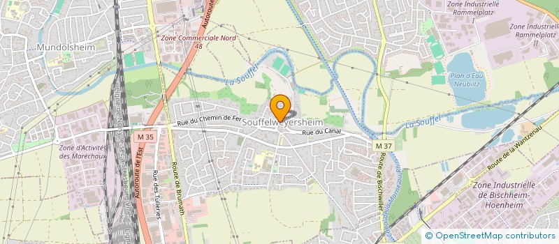 localisation de l'entreprise LES COQUELICOTS EN ACTION  SOUFFELWEYERSHEIM