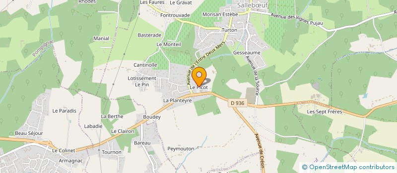 localisation de l'entreprise LES COTEAUX DE BORDEAUX à SALLEBŒUF