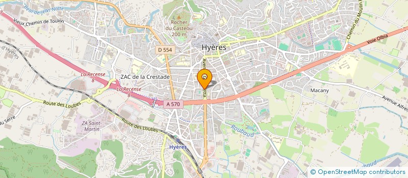 localisation de l'entreprise LES COTEAUX DES ADRETS  HYERES