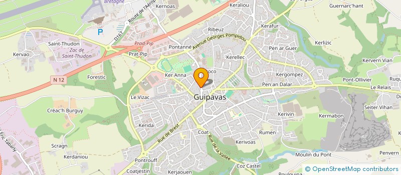 localisation de l'entreprise LES COTEAUX DU LAENNEC  GUIPAVAS