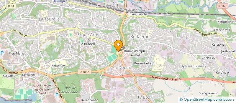 localisation de l'entreprise LES COTEAUX SAINT JULIEN  QUIMPER